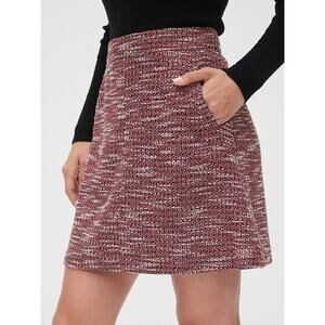 Gap Women's Size 16 Tall Pure Red Textured Jacquard Knit Tweed Mini Skirt